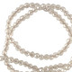 Faceted glass beads 2mm round Latte beige-pearl shine coating